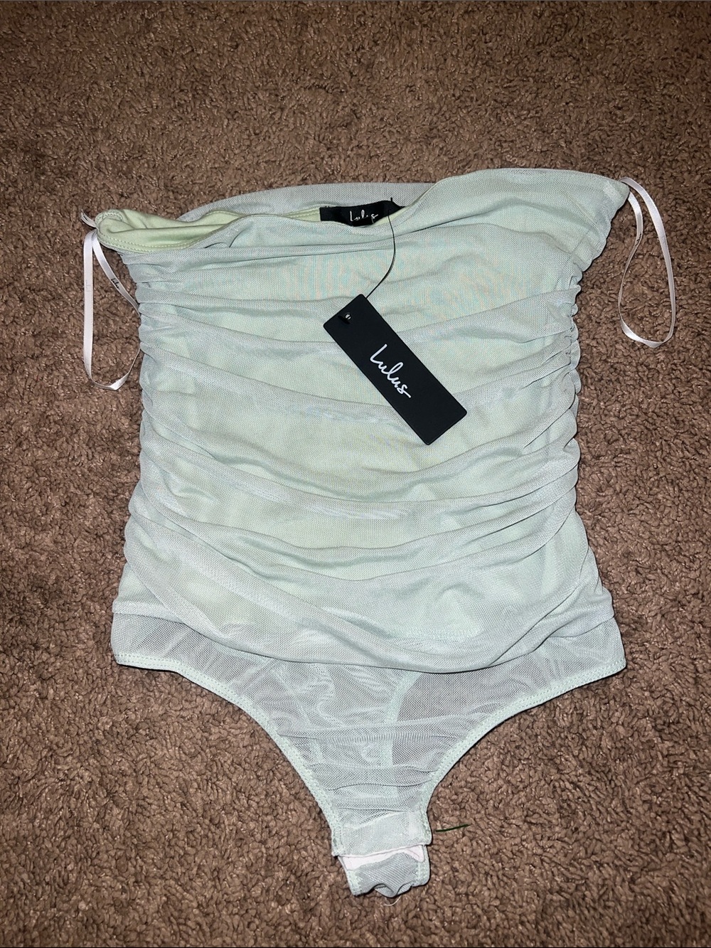Strapless mint green bodysuit